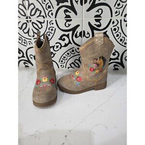 DreamWorks Spirit Riding Free Toddler Girl Tan Western Cowboy Boots Size 7 Zip
